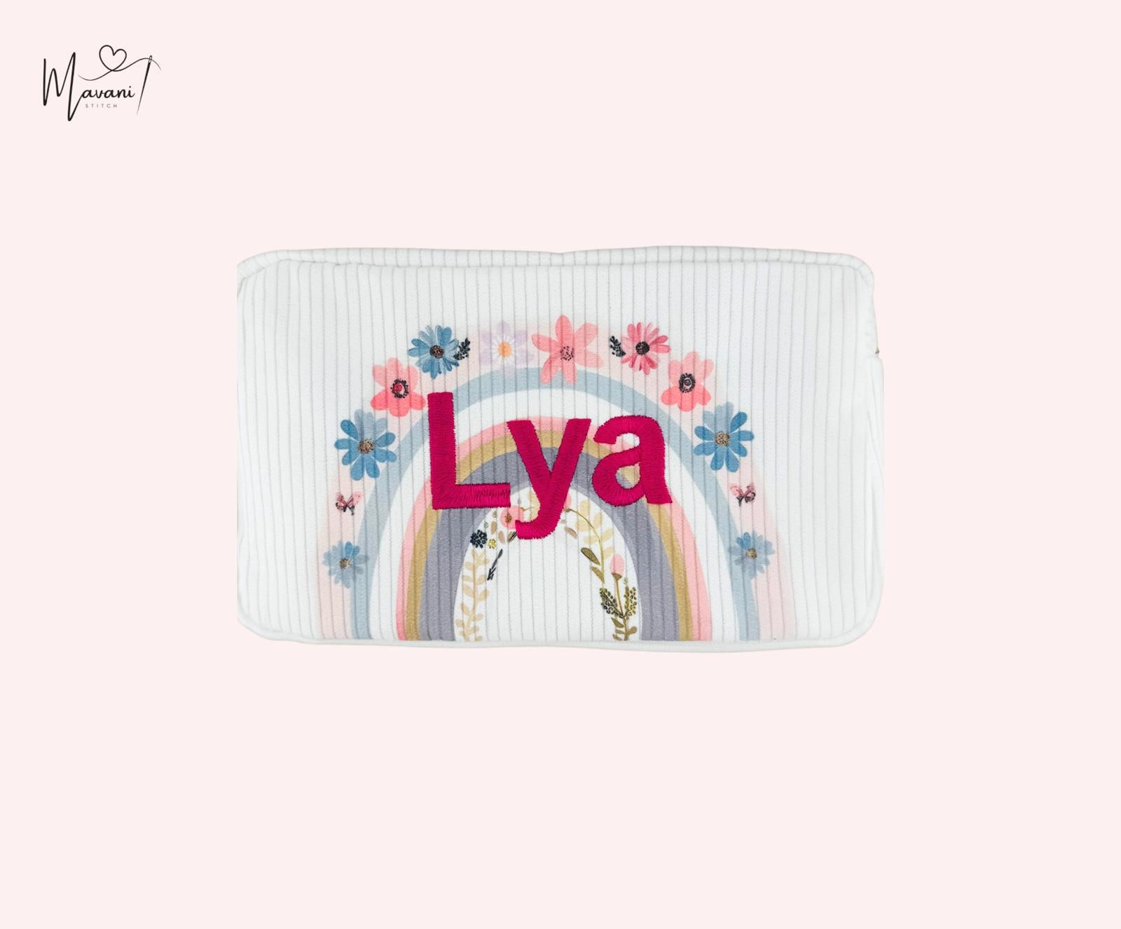 Personalisierte Kosmetiktasche Regenbogen