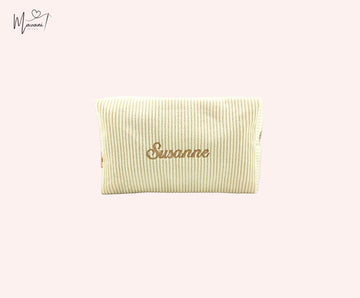 Personalisierte Kosmetiktasche aus Cord Stoff