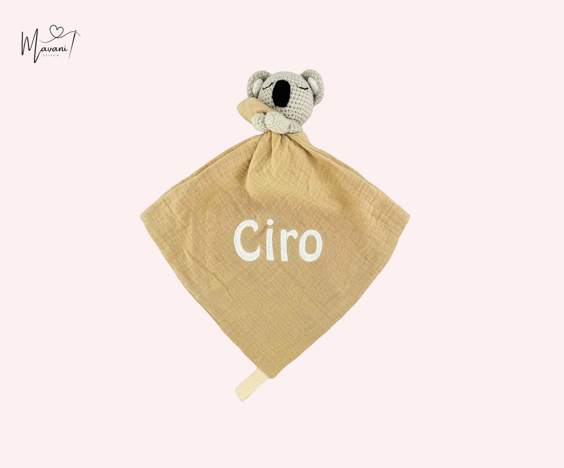 Personalisiertes Kuscheltuch mit Rasselkoala