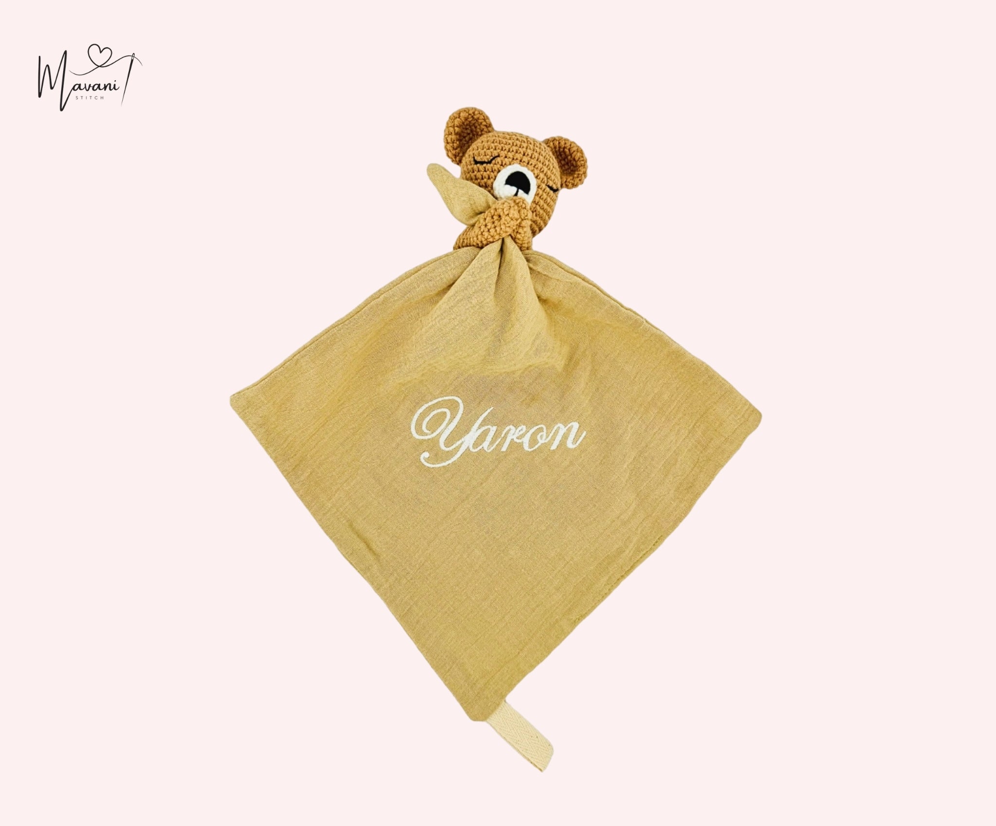 Personalisiertes Kuscheltuch mit Rasselbärchen